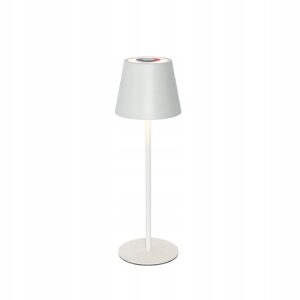 Lampka stołowa bezprzewodowa LED RGB biała