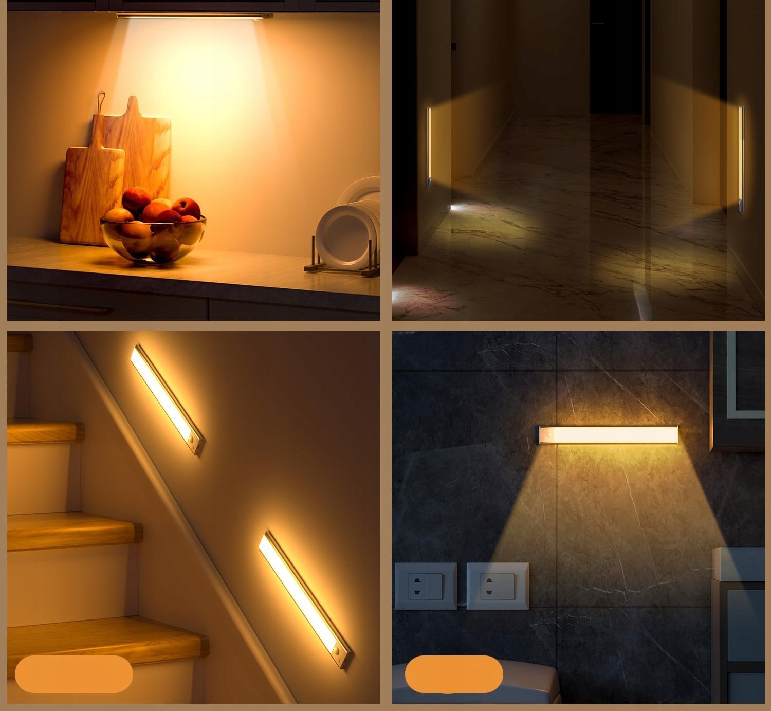LISTWA PODSZAFKOWA LAMPA LED 30cm ALUMINIOWA CZUJNIK RUCHU 3 SZT MAGNES - obrazek 3