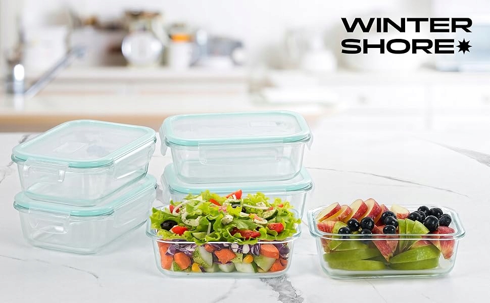 Szklany Pojemnik na Żywność z Pokrywką Winter Shore 630 ml, Bez BPA - obrazek 9