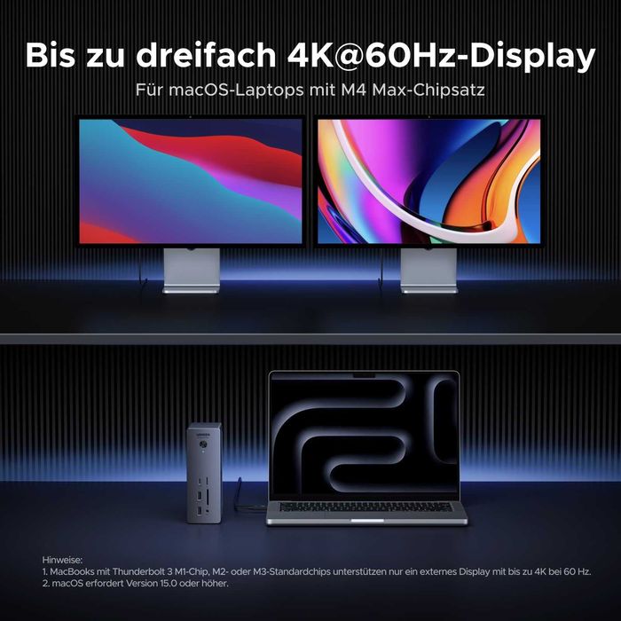 UGREEN Stacja dokująca 13 w 1 z ładowaniem 140 W do laptopa, 2,5 GbE Revodok Max 2131 Thunderbolt 5 Dock 120 Gb/s z 3*TBT5 - obrazek 4