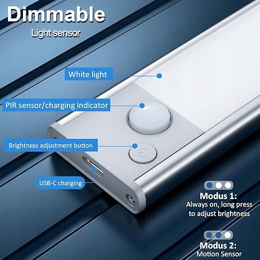 lampka podszafkowa z czujnikiem ruchu usb c 20cm, zestaw 5szt. niedostepny - obrazek 5