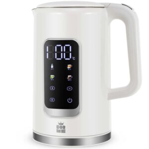 ForMe Czajnik Elektryczny Stal Nierdzewna 1,7 L, Regulacją Temperatury, Wybór Temperatury 40-100°C,  Wyświetlacz Temperatury