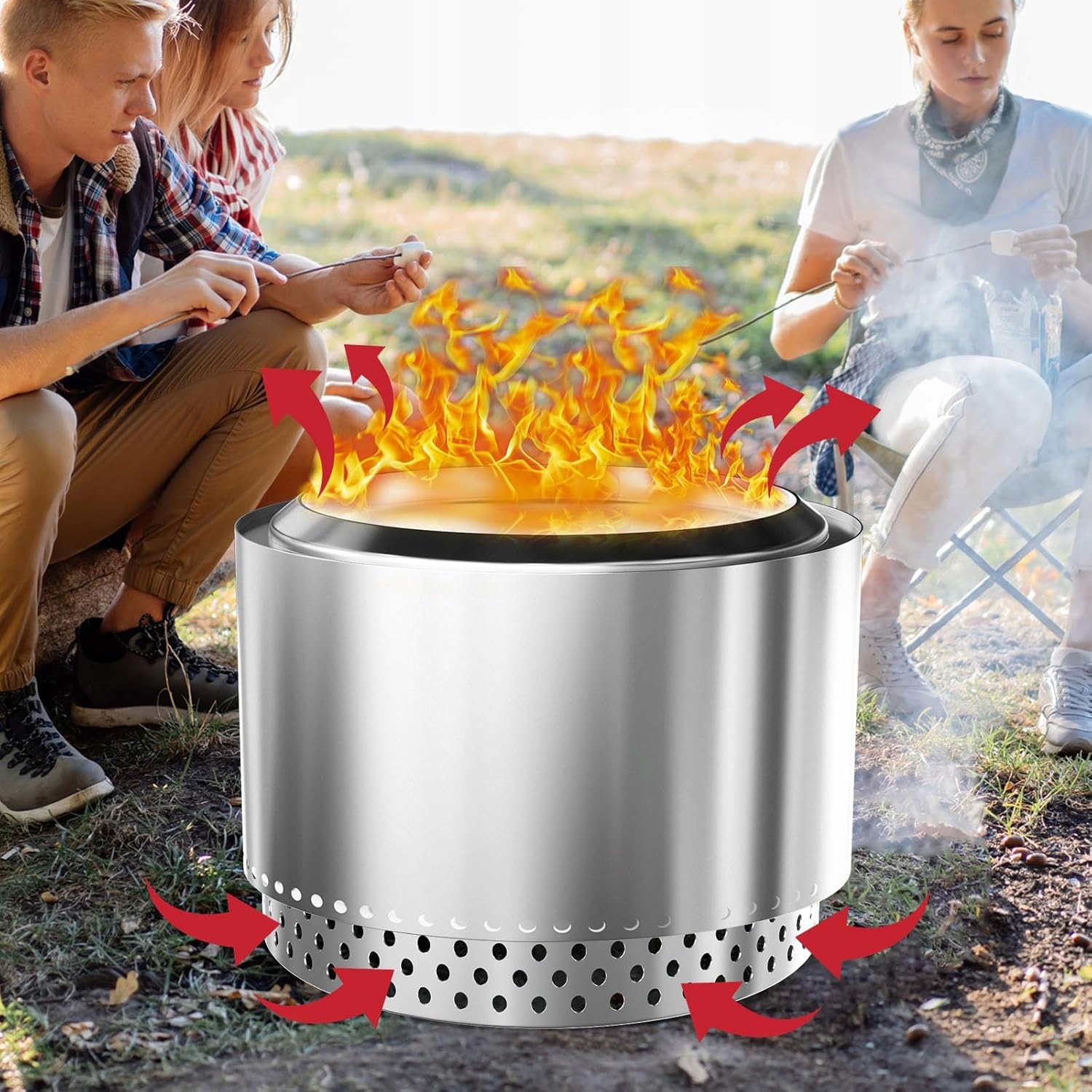 PODSTAWA wnetylacyjna pod palenisko ogrodowe, grilla, STOJAK STAL 33cm - obrazek 4