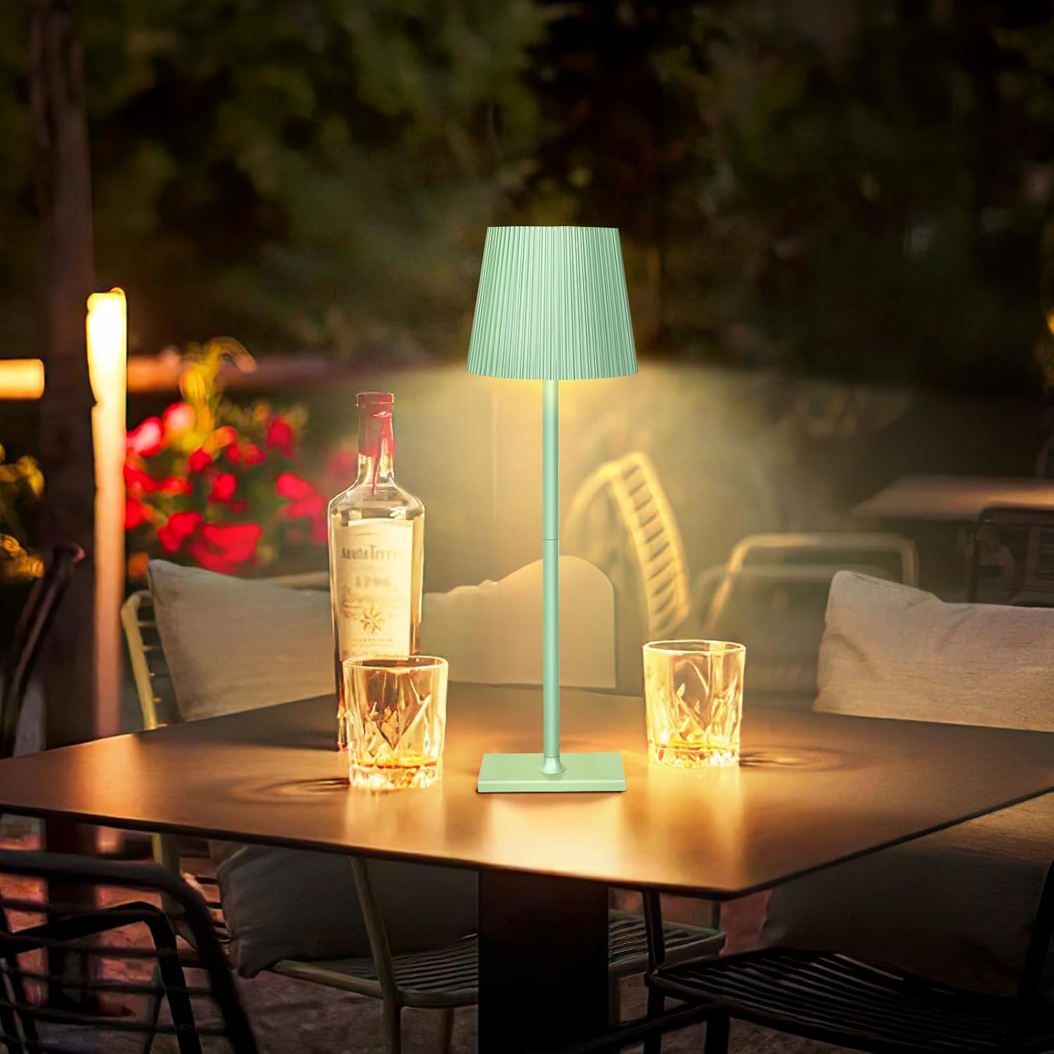 Lampa stołowa, bezprzewodowa, z 3 trybami świecenia ZIELONA - obrazek 5