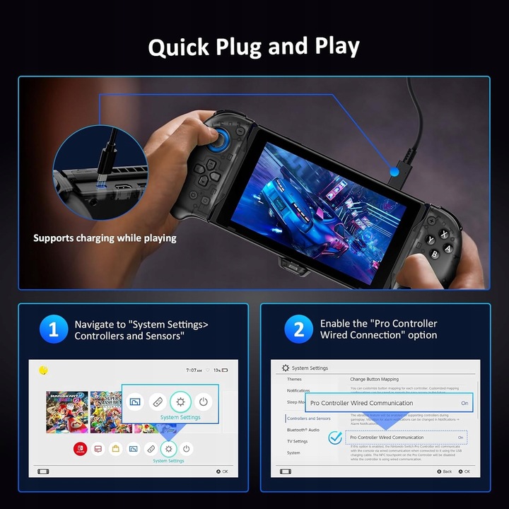 Pad bezprzewodowy do konsoli Nintendo Switch czarny niedostepny - obrazek 5