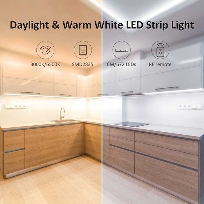 Taśma świetlna LED NOVOSTELLA 24 V 672, elastyczna, 6 m, ściemnialna, ciepła biel 3000 K, zimna biel 6500 K, samoprzylepna, pilot zdalnego sterowania - obrazek 5