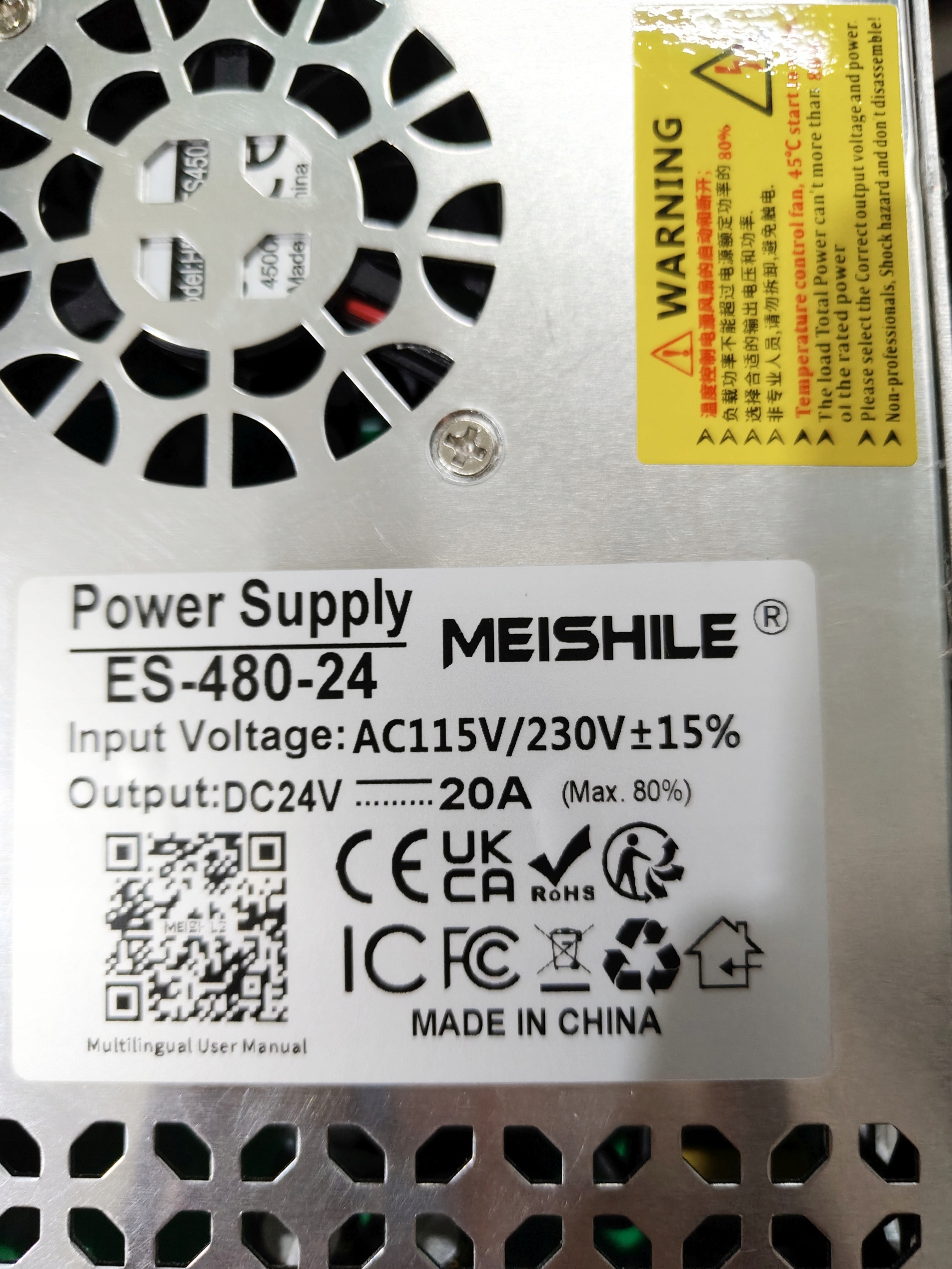 Zasilacz Impulsowy MEISHILE 24V 20A 480W zasilacz upgrade 230V do 24V - obrazek 2