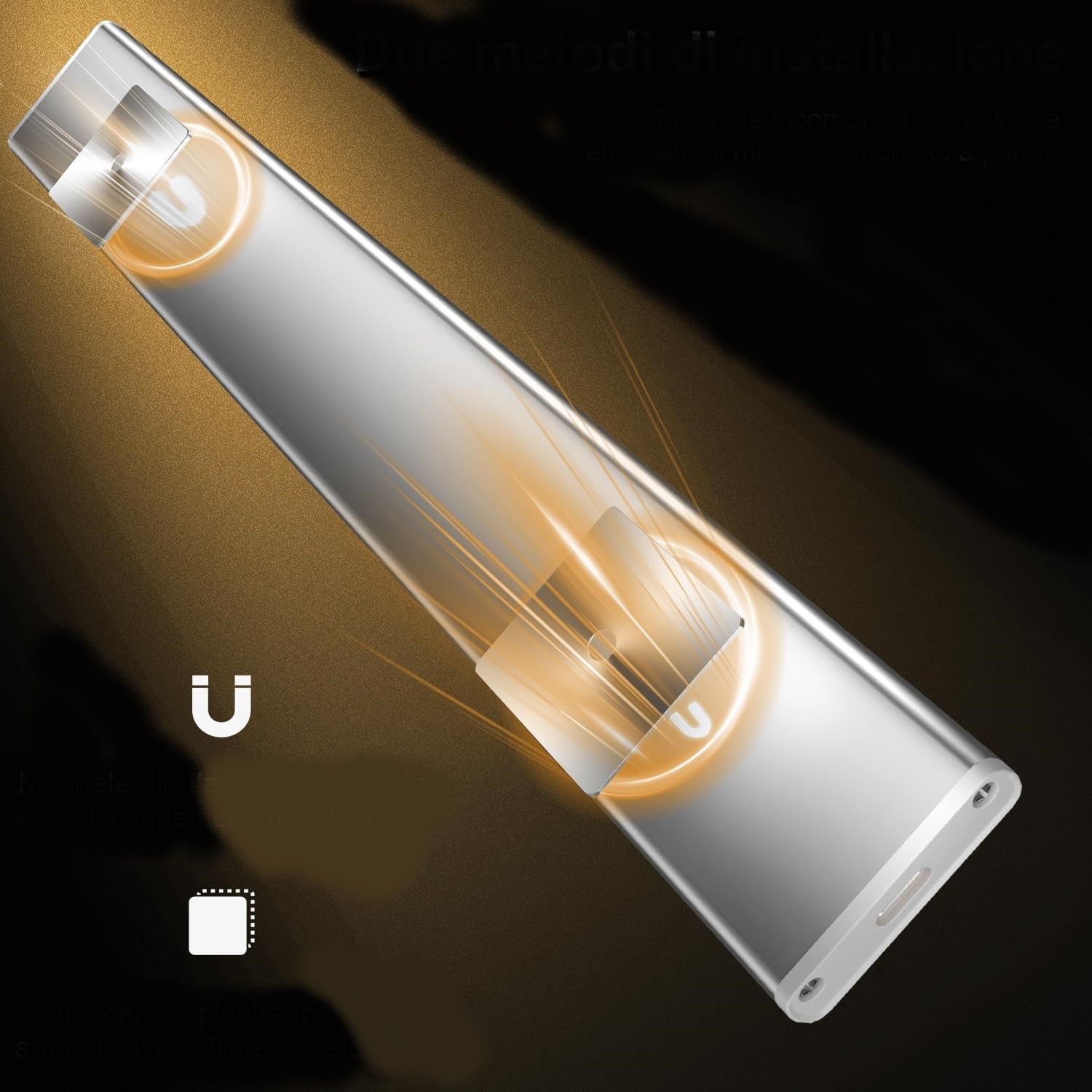 LISTWA PODSZAFKOWA LAMPA LED 30cm ALUMINIOWA CZUJNIK RUCHU 3 SZT MAGNES - obrazek 5