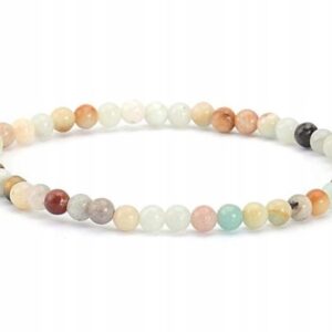 BRANSOLETKA DAMSKA KORALIKI KAMIEŃ NATURALNY AMAZONIT 4mm styl Boho-Chic