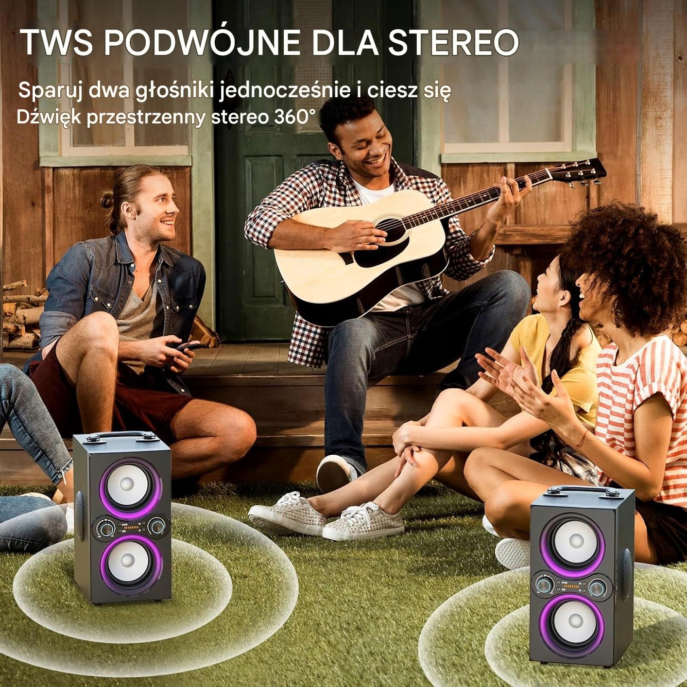 Głośnik Bluetooth, 80 W, bezprzewodowy duży bas boost, 100 dB TPBEAT - obrazek 4