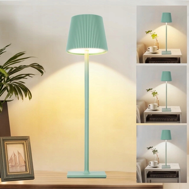 Lampa stołowa, bezprzewodowa, z 3 trybami świecenia ZIELONA - obrazek 4