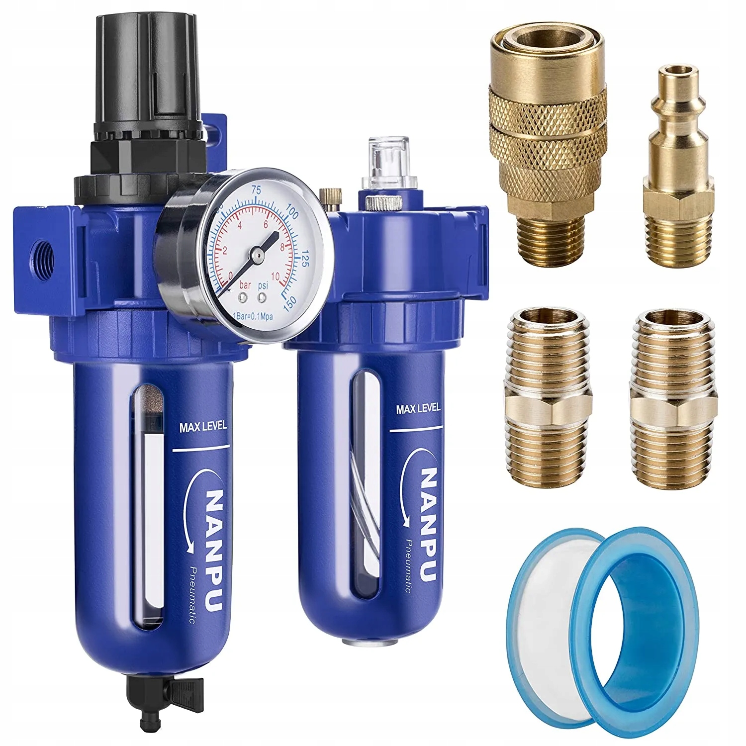 Regulator i smarownica filtra sprężonego powietrza NANPU OFC300 3/8″