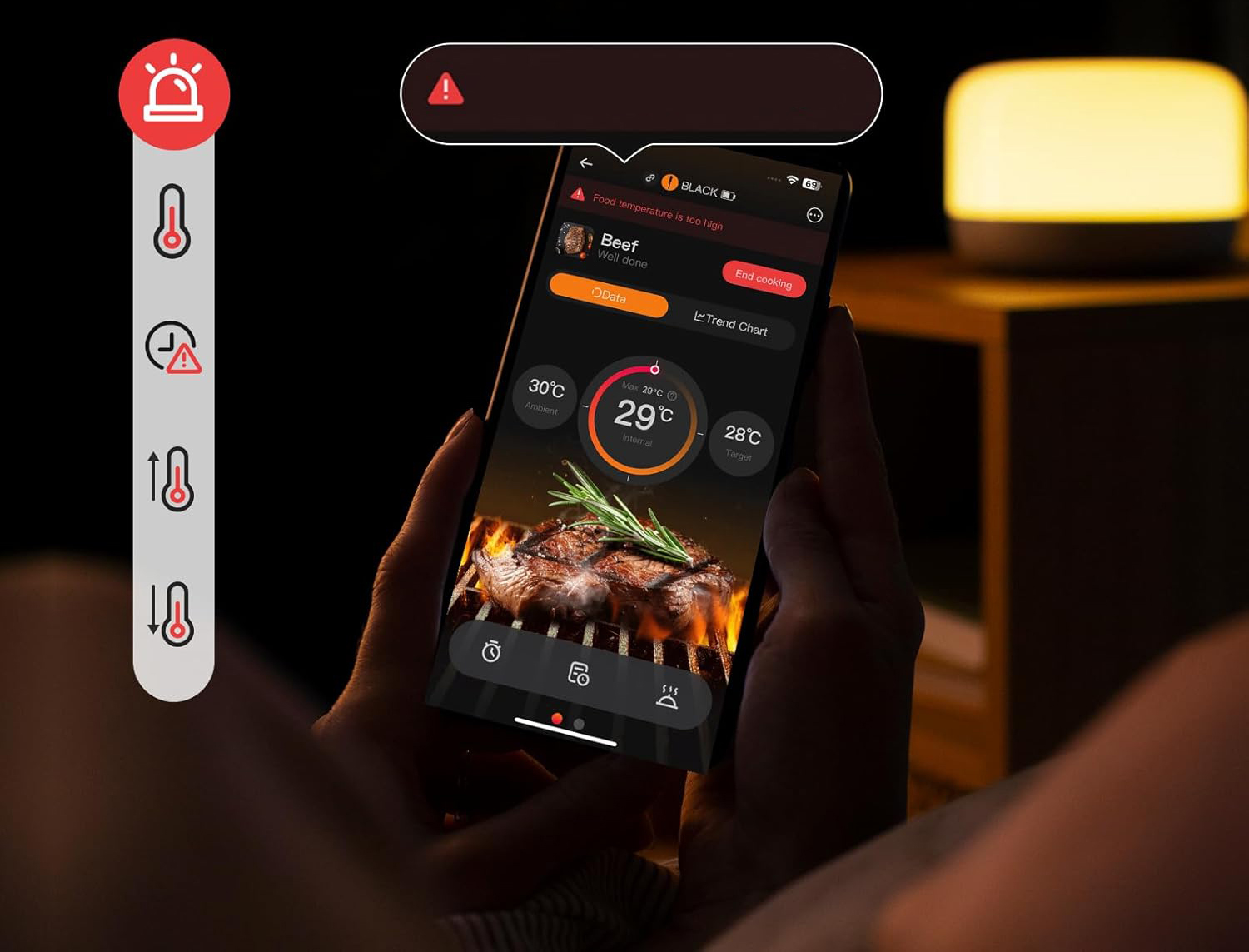 Termometr do grilla bezprzewodowy INKBIRD INT-12E-BW WiFi 5G Bluetooth 5.4 - obrazek 7