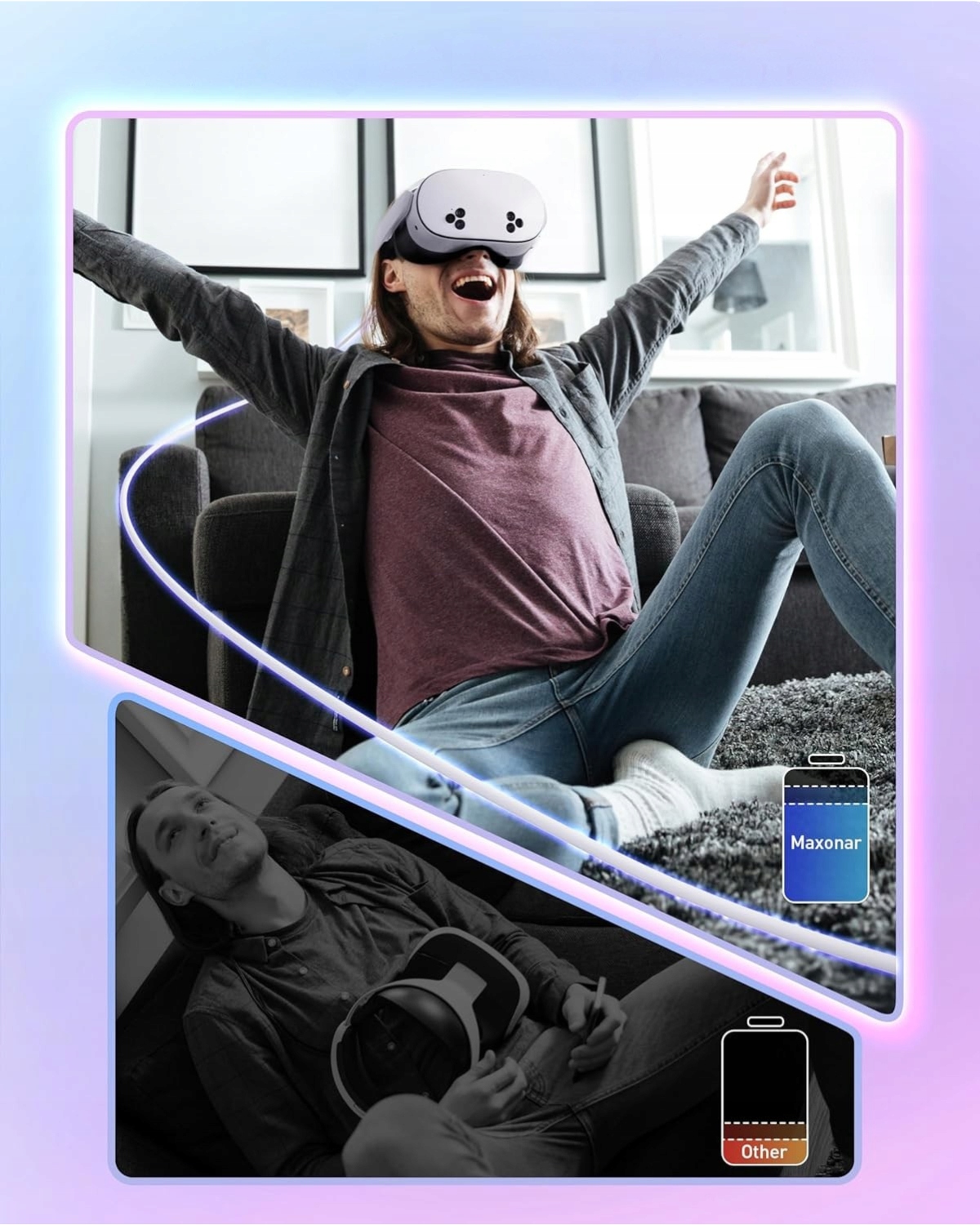 Maxonar Kabel do ładowania VR 5m do Meta Quest 3/3S/2 Pico 4 biały - obrazek 5
