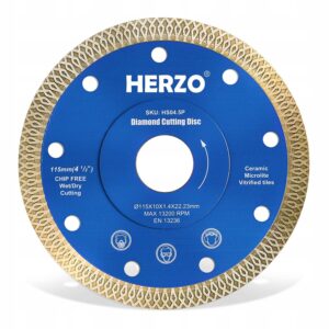 TARCZA DIAMENTOWA HERZO 115 mm tnąca extra cienka do płytek, kamienia