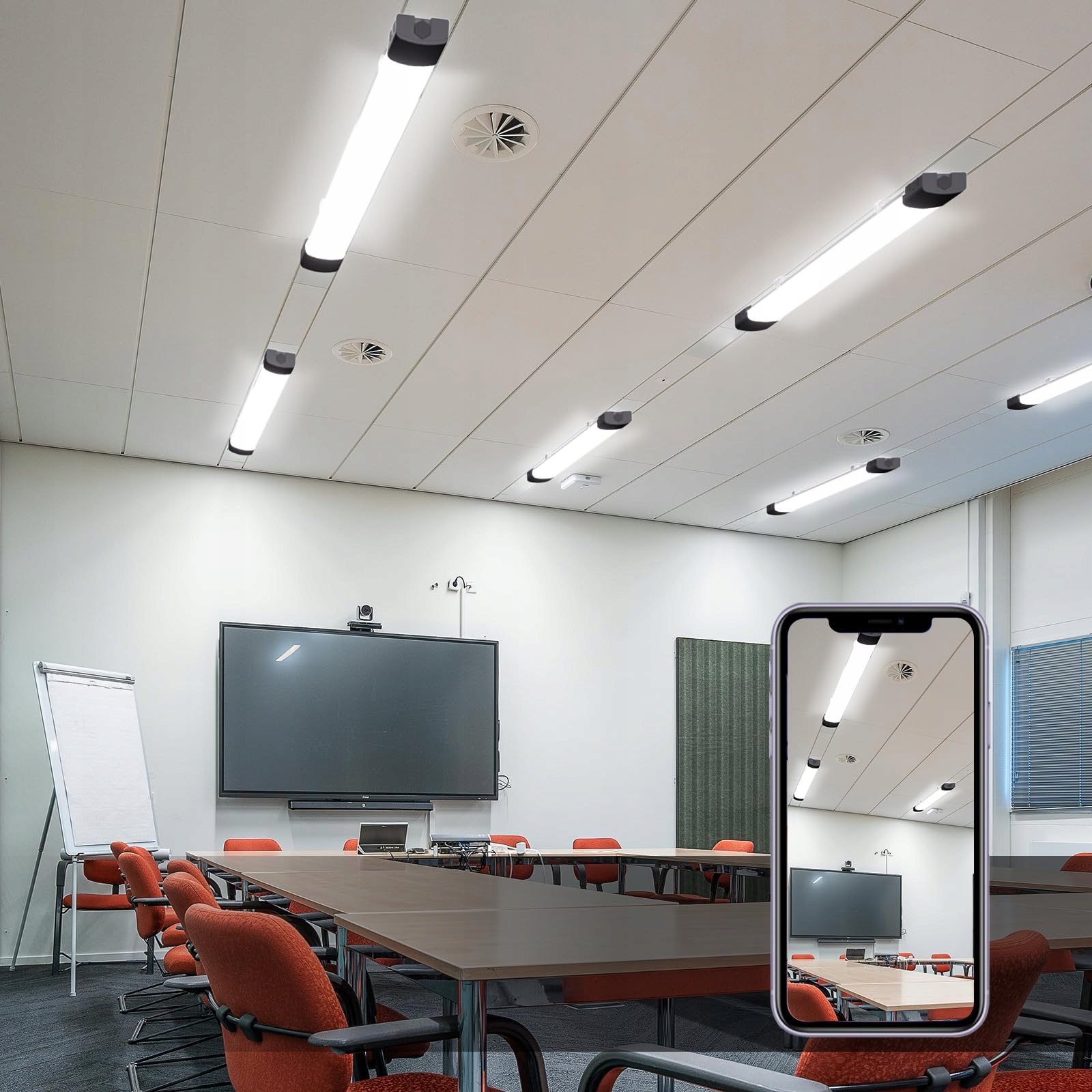 Wodoodporna lampa sufitowa LED 5000K 18W WARSZTATOWA, SZEREGOWA 60 cm - obrazek 4