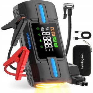 Powerbank rozruchowy z kompresorem 160 PSI, prąd szczytowy 3000 A, 12 V LED