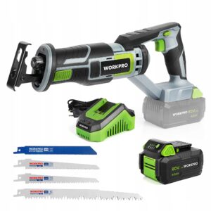 WORKPRO Pilarka szablasta akumulatorowa , 20 V, 4,0 Ah, do drewna i metalu