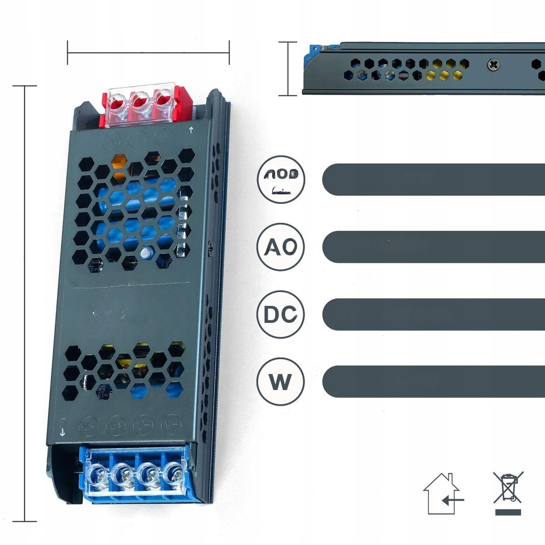 KSIBNW 12V 100W LED zasilacz transformator – Ekstra cienki 8.3A - obrazek 4
