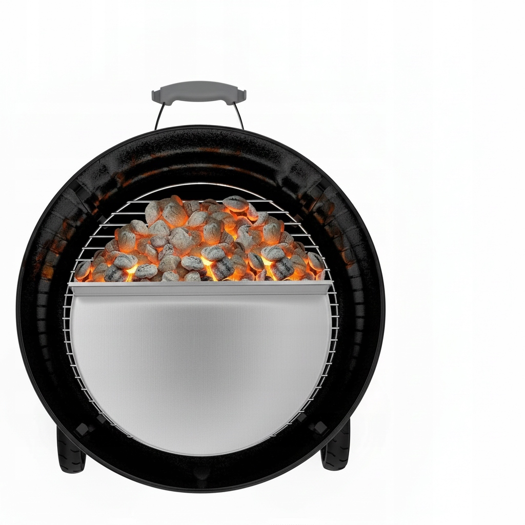 Półokrągła taca ociekowa, płyta grillowa Onlyfire 57cm - Stal nierdzewna - obrazek 3