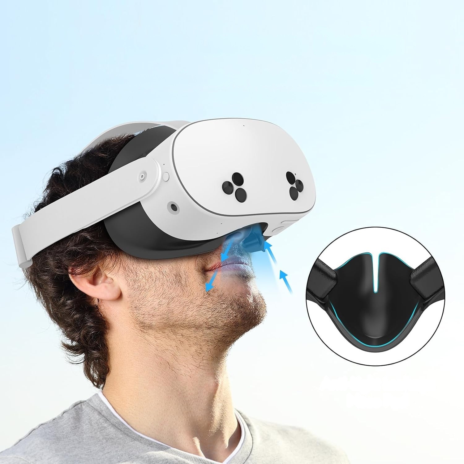 VR osłona twarzy blokująca światło wygodna interfejs doMeta Quest3S - obrazek 2