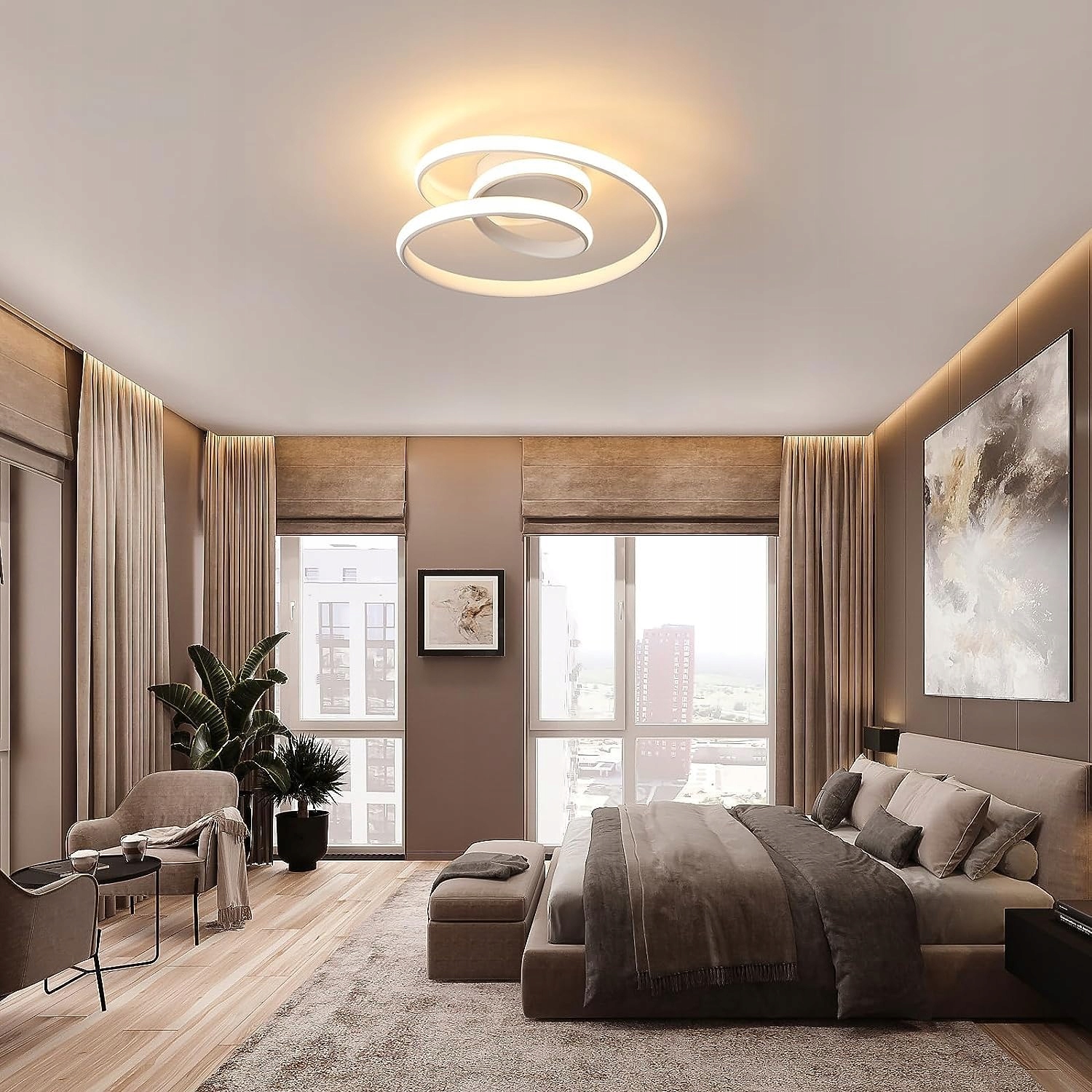 Lampa sufitowa LED 36W Biały 3000K nowoczesna spiralna do salonu, plafon - obrazek 2