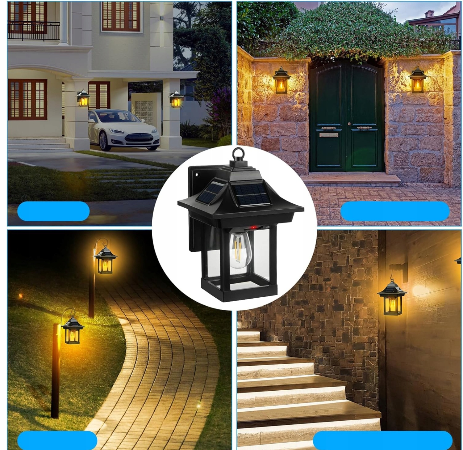 LAMPA SOLARNA ŚCIENNA LED ZEWNĘTRZNA Z CZUJNIKIEM RUCHU– IP65 ZESTAW 2 SZT. - obrazek 9