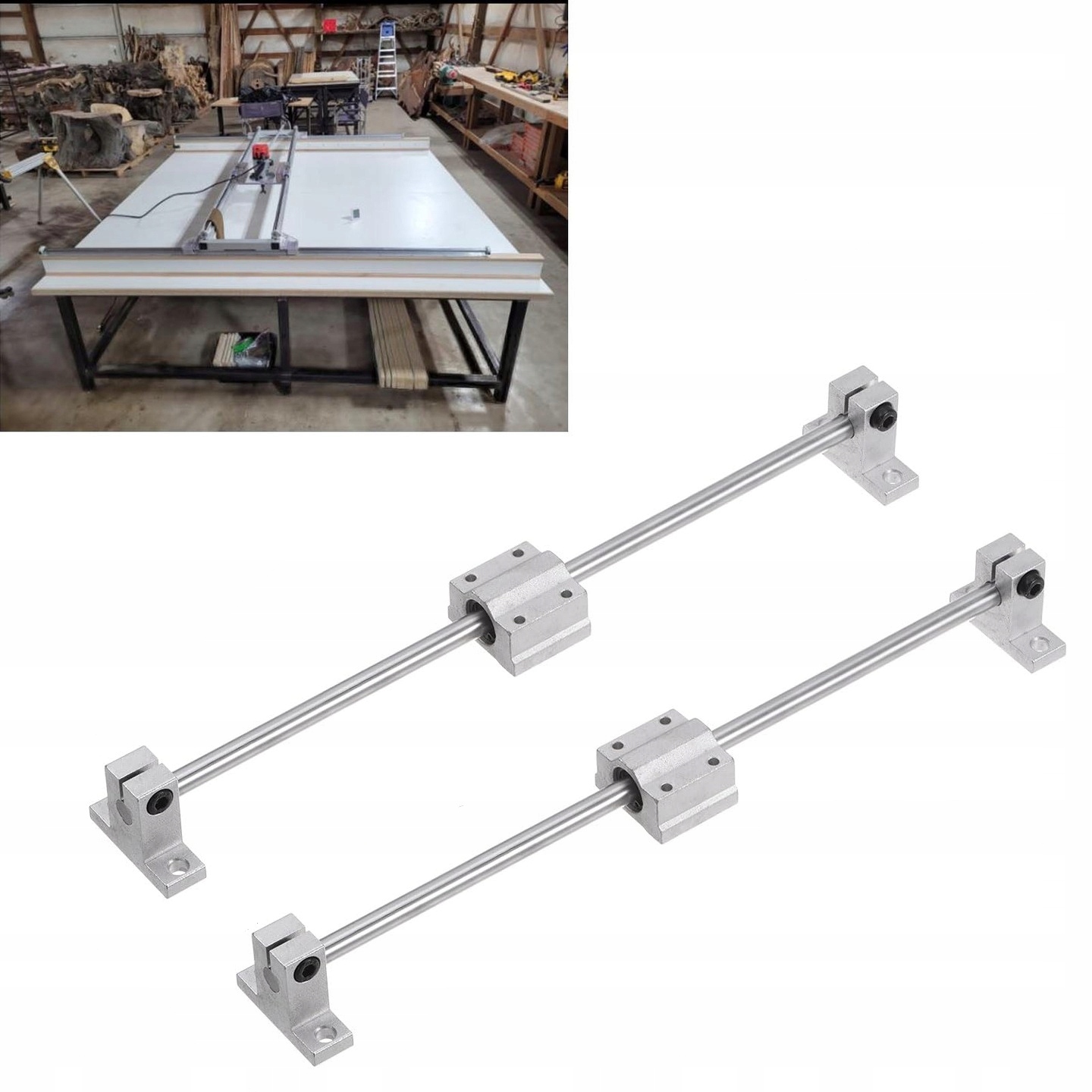 Zestaw prowadnic łożysk liniowych Zestaw wału 2 szt. 8mmx300mm - obrazek 8