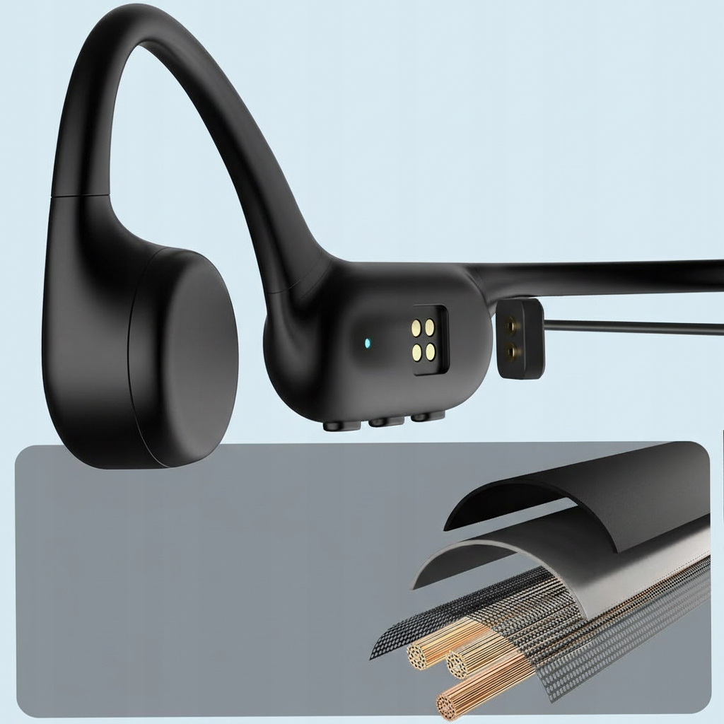Słuchawki kostne Do Pływania BT 5.4 IPX8 MP3 32 GB Sportowe - obrazek 5