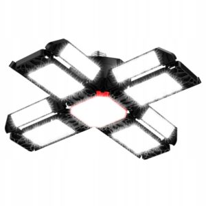 LAMPA GARAŻOWA Led 200W warsztatowa sufitowa, 12 regulowanych paneli