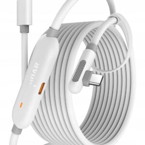 Maxonar Kabel do ładowania VR 5m do Meta Quest 3/3S/2 Pico 4 biały