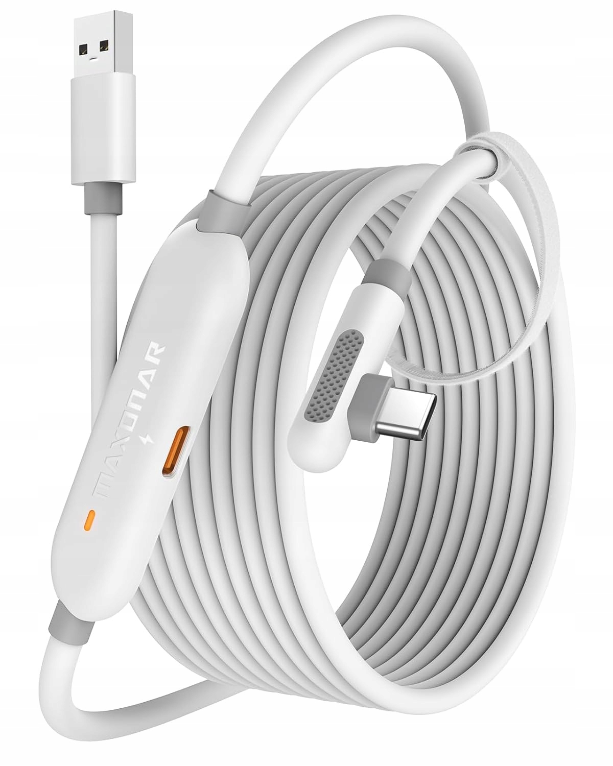 Maxonar Kabel do ładowania VR 5m do Meta Quest 3/3S/2 Pico 4 biały