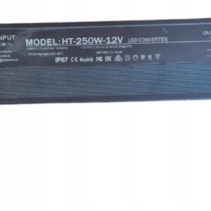Zasilacz LED wodoodporny 250W 12V IP67 Transformator Ultra Slim Cienki