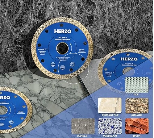TARCZA DIAMENTOWA HERZO 115 mm tnąca extra cienka do płytek, kamienia - obrazek 5