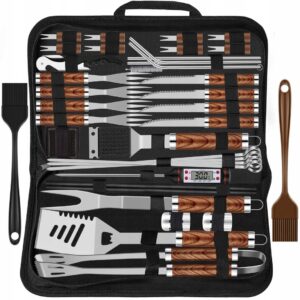 ZESTAW GRILLOWY GRILLOWANIE 38 CZĘŚCI TORBA STAL NIERDZEWNA BBQ TERMOMETR