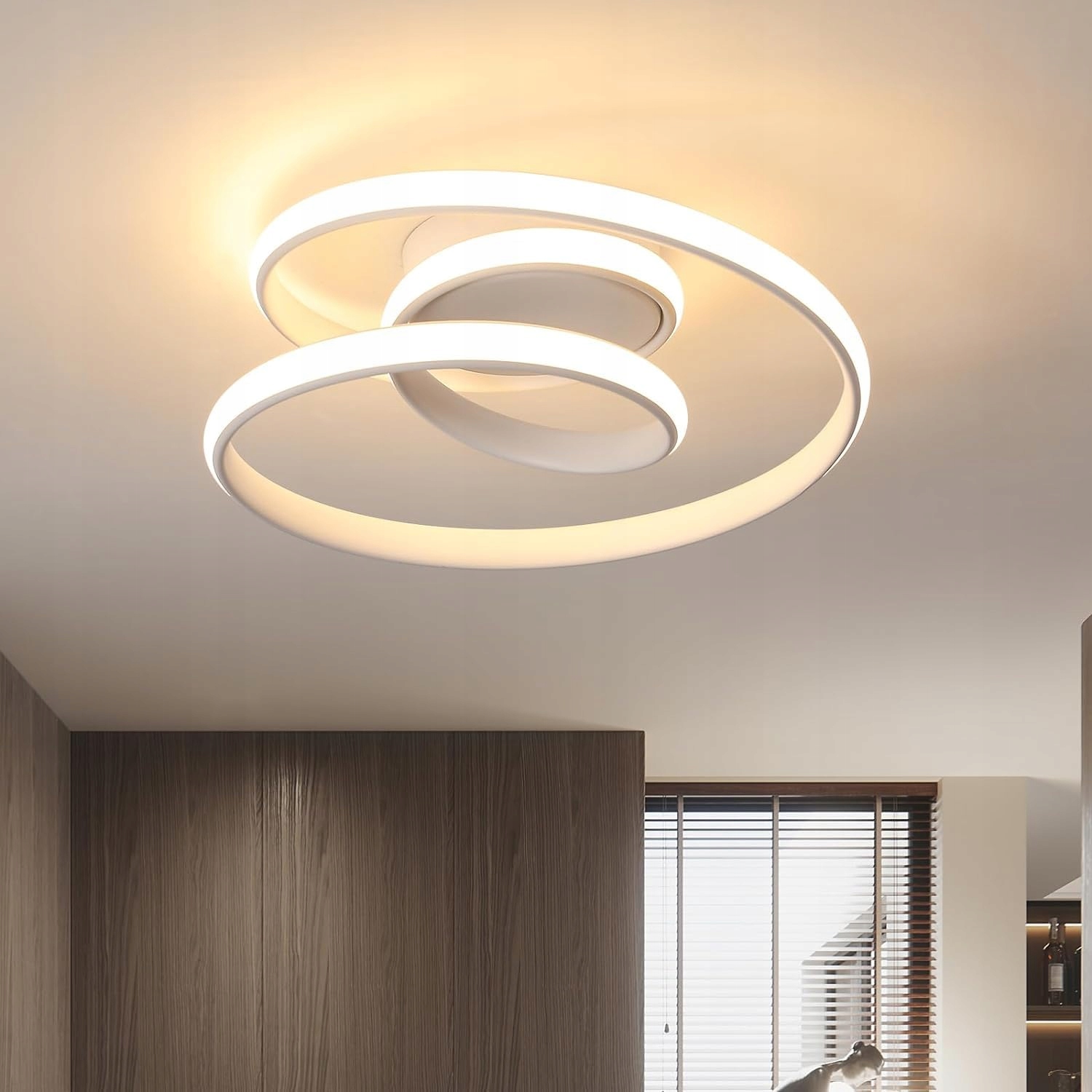 Lampa sufitowa LED 36W Biały 3000K nowoczesna spiralna do salonu, plafon