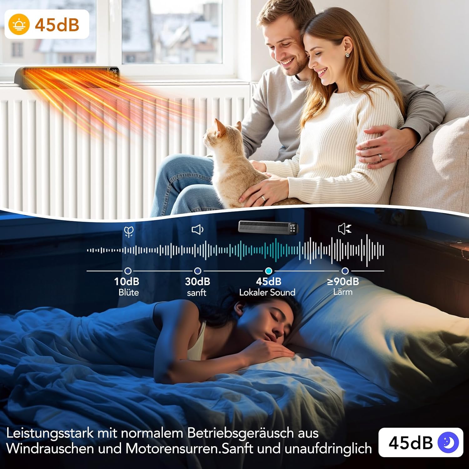 Wentylator do grzejnika bezprzewodowy poprawa cyrkulacji 2 szt. czarne - obrazek 5