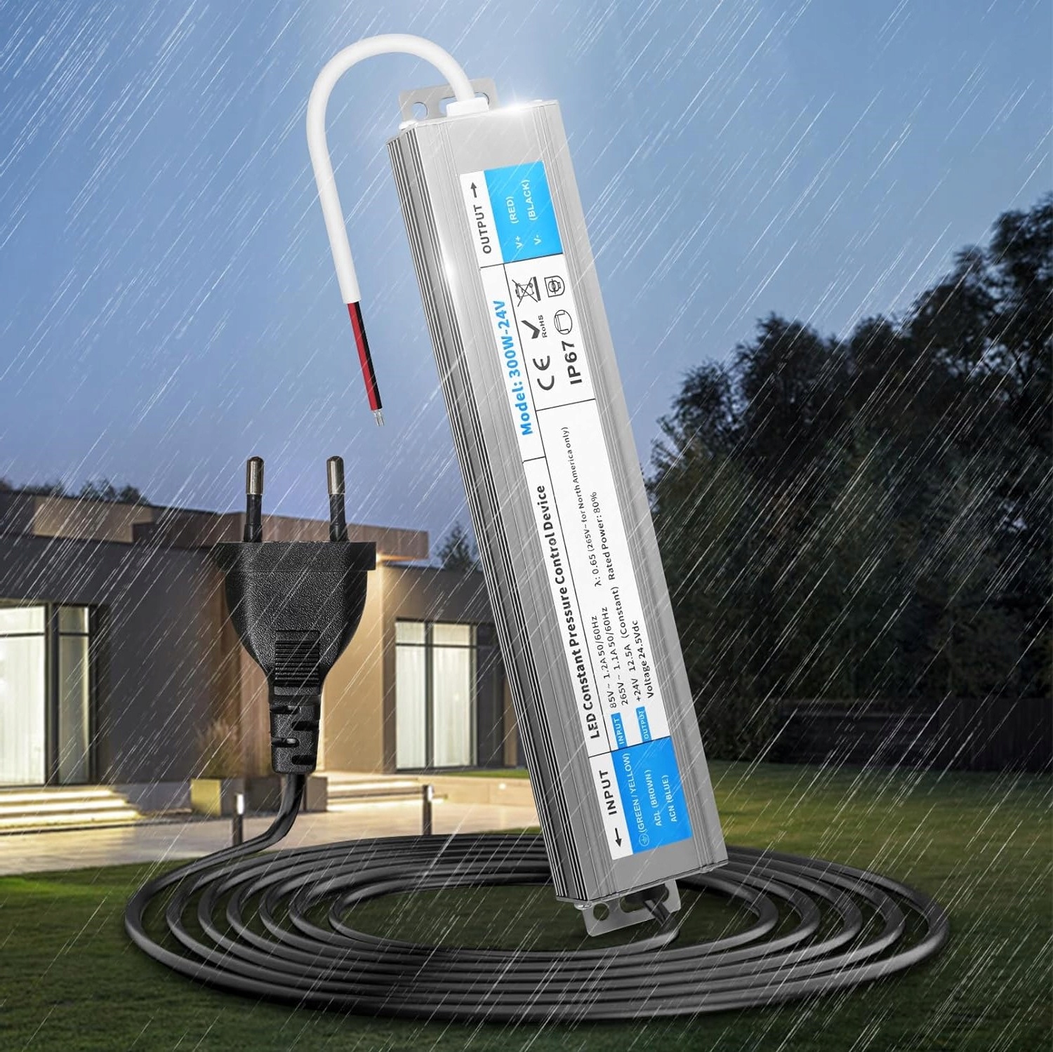 Zasilacz 24V 300W 12.5A IP67 wodoodporny hermetyczny sterownik LED - obrazek 4