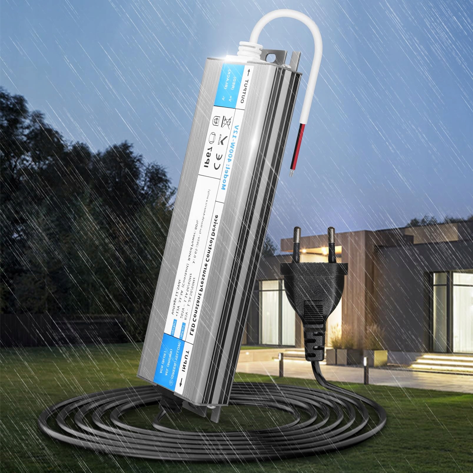 Transformator LED 12 V 400 W zasilacz sterownik 33, 3 A wodoopdporny IP67 - obrazek 6