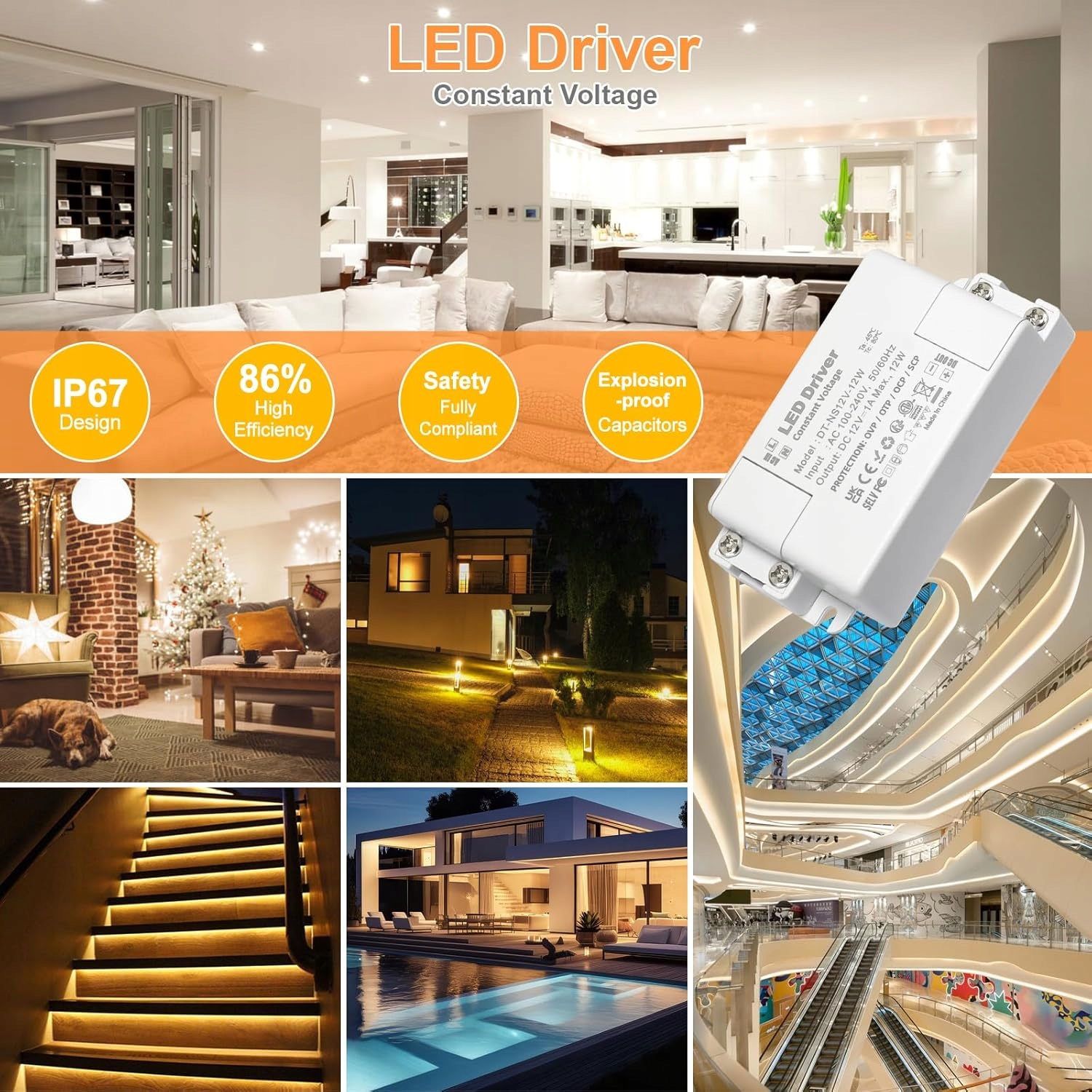 Zasilacz LED 12 V 12 W Transformator LED 1 A, 230 V na 12 V - obrazek 7