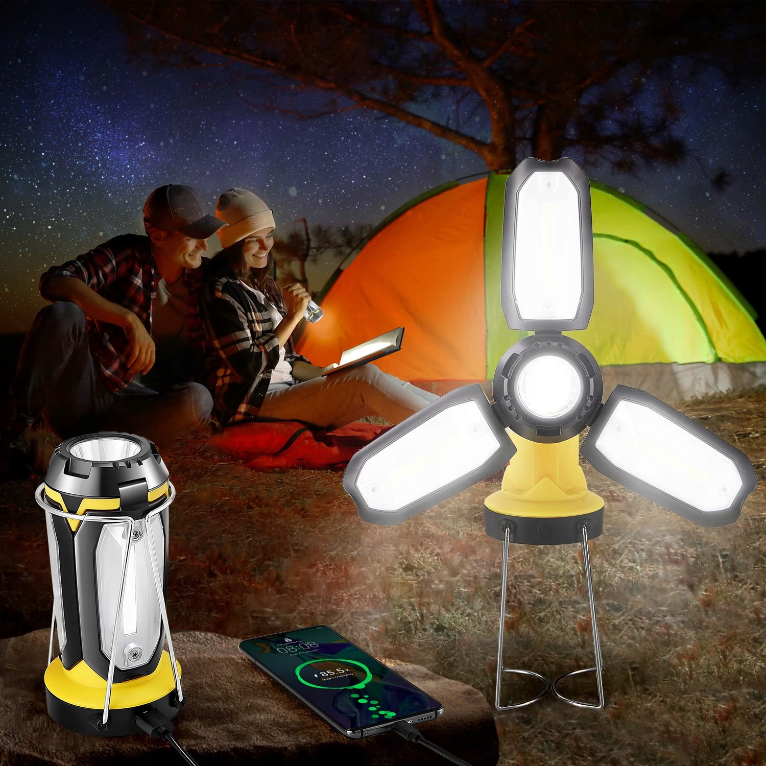 LAMPA KEMINGOWA, LATARKA LED Z AKUMULATOREM, 400 lm, 6 TRYBÓW, POWERBANK - obrazek 11