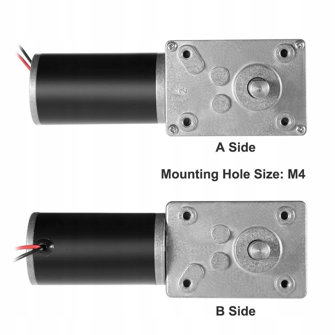 SILNIK MOTOREDUKTOR Z PRZEKŁADNIĄ ŚLIMAKOWĄ 12V 60RPM 8mm - obrazek 6