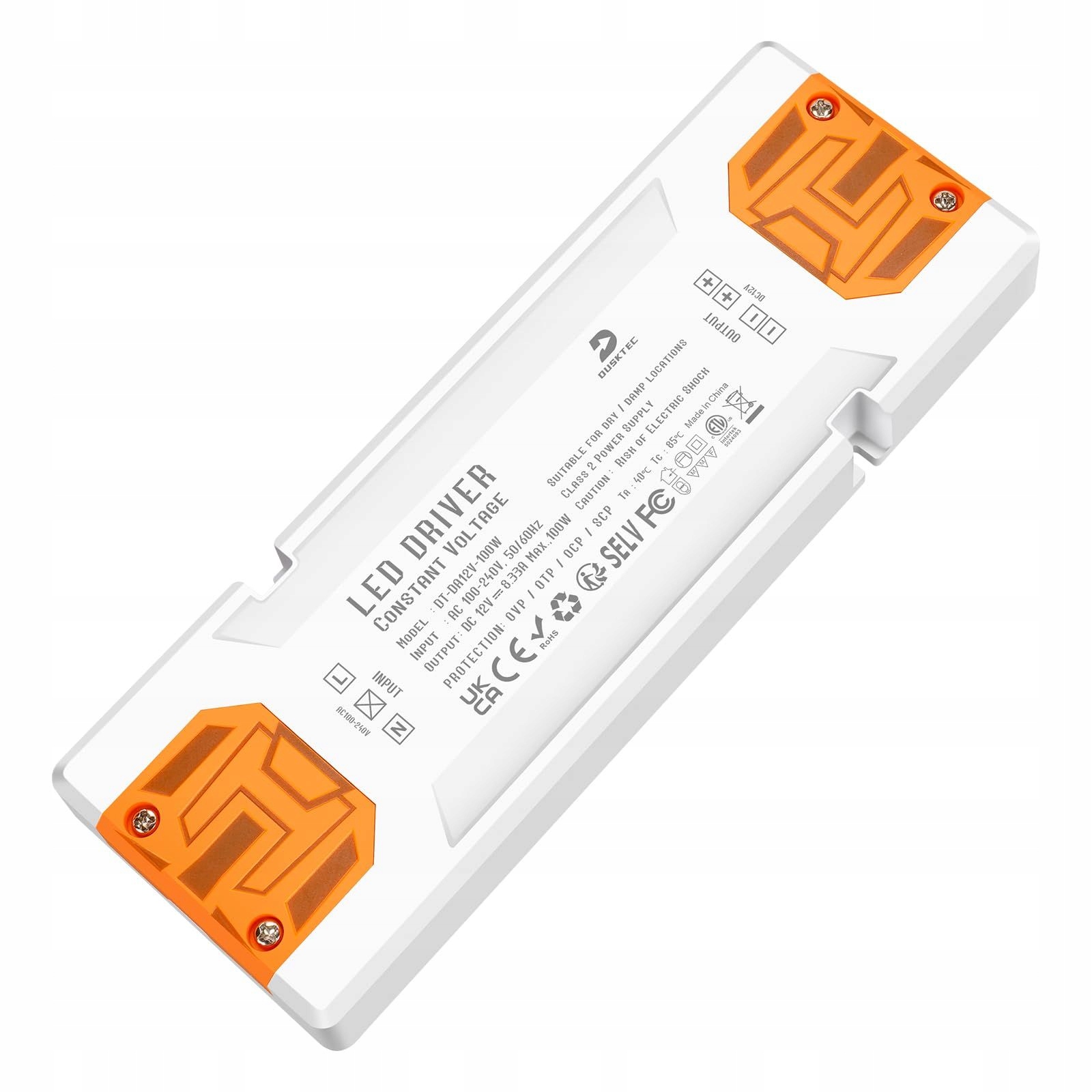 DUSKTEC Zasilacz LED 12 V 100 W transformator do taśmy LED sterownik
