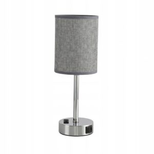 LAMPA LAMPKA LED NOCNA Z PORTEM ŁADOWANIA USB A+C funkcja ściemniania SZARA