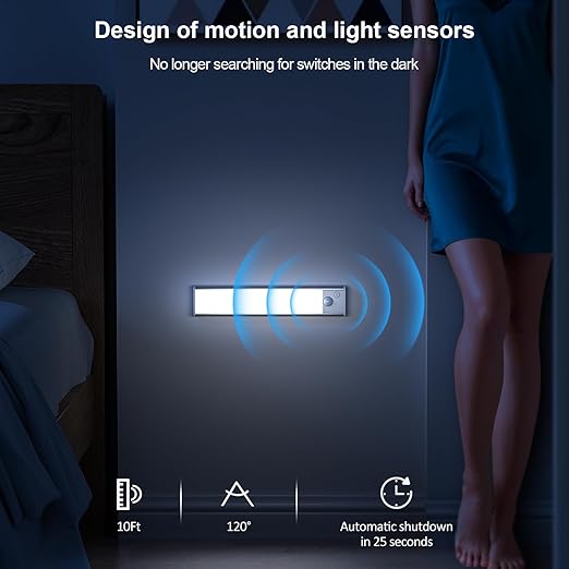 lampka podszafkowa z czujnikiem ruchu , usb c, 20cm, zestaw 5szt. listwa - obrazek 3