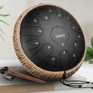 Bęben językowy TONGUE DRUM15 TONÓW, 33 cm CZARNY
