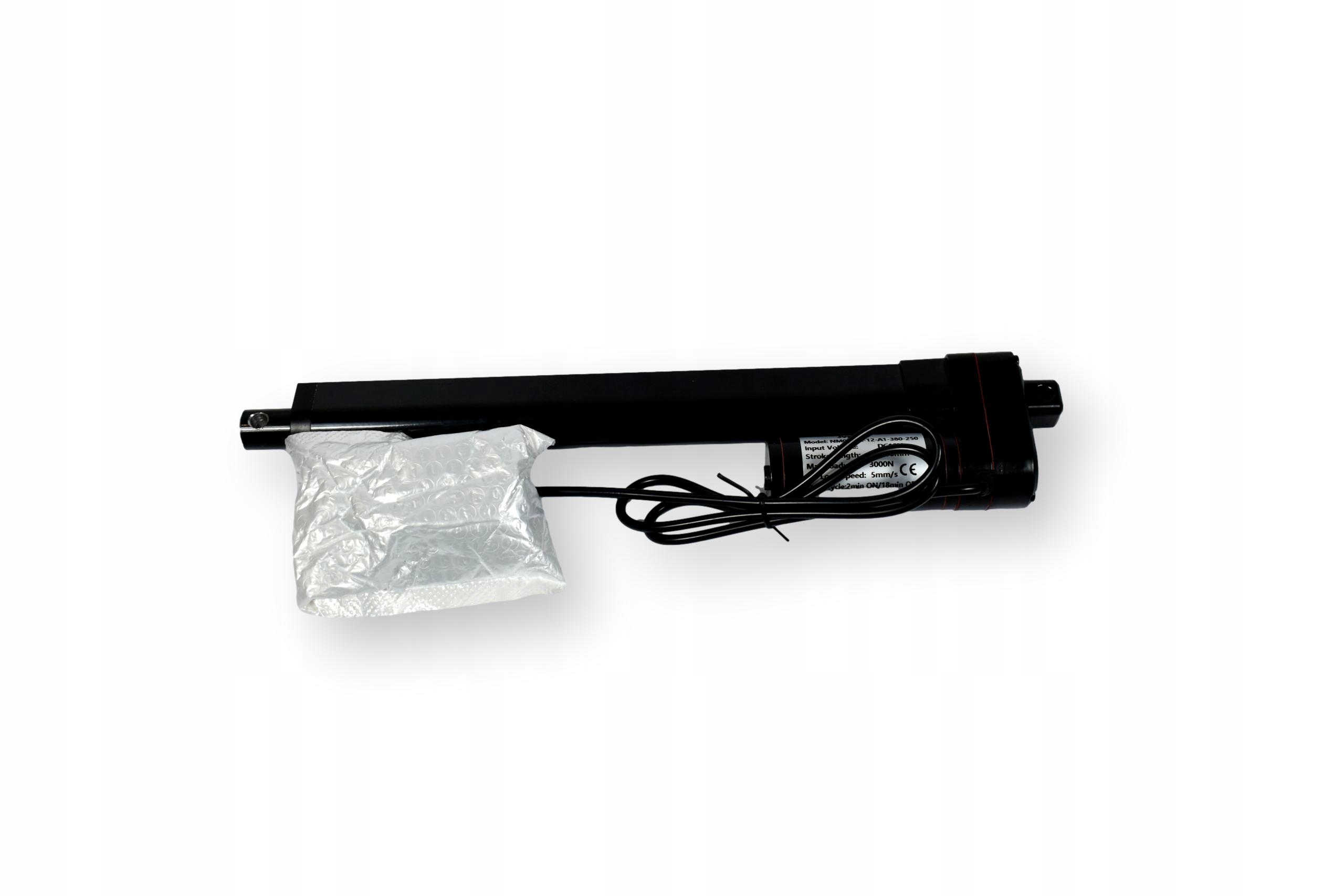 Siłownik liniowy 12V 3000N skok 300 mm 5 mm/s zestaw montaż - obrazek 2