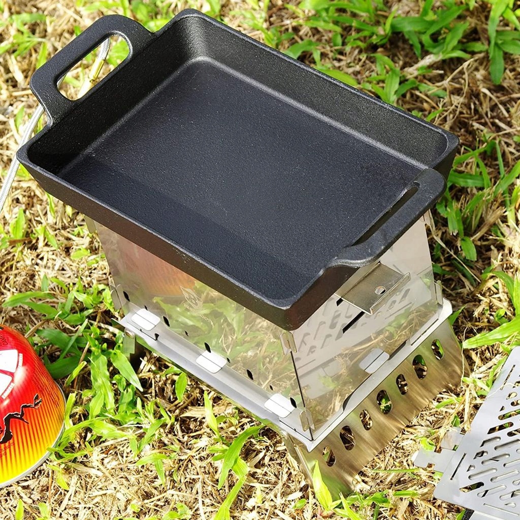 Patelnia brytfanna grillowa Bestargot 24 cm żeliwna - obrazek 7