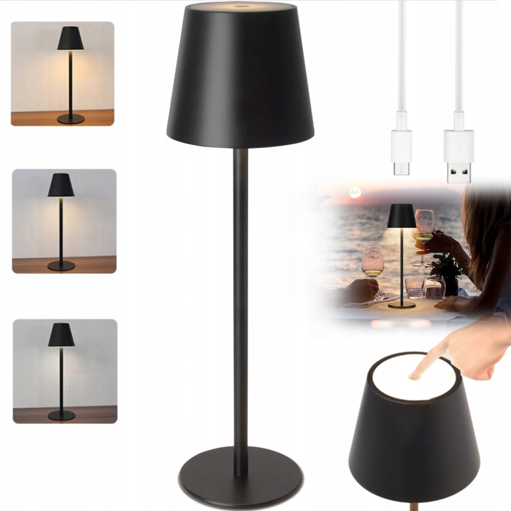 LAMPKI LAMPKA NOCNA LED USB NA DOTYK ZEWNĘTRZNA 3 BARWY ŚWIATŁA, 2 SZT. - obrazek 2