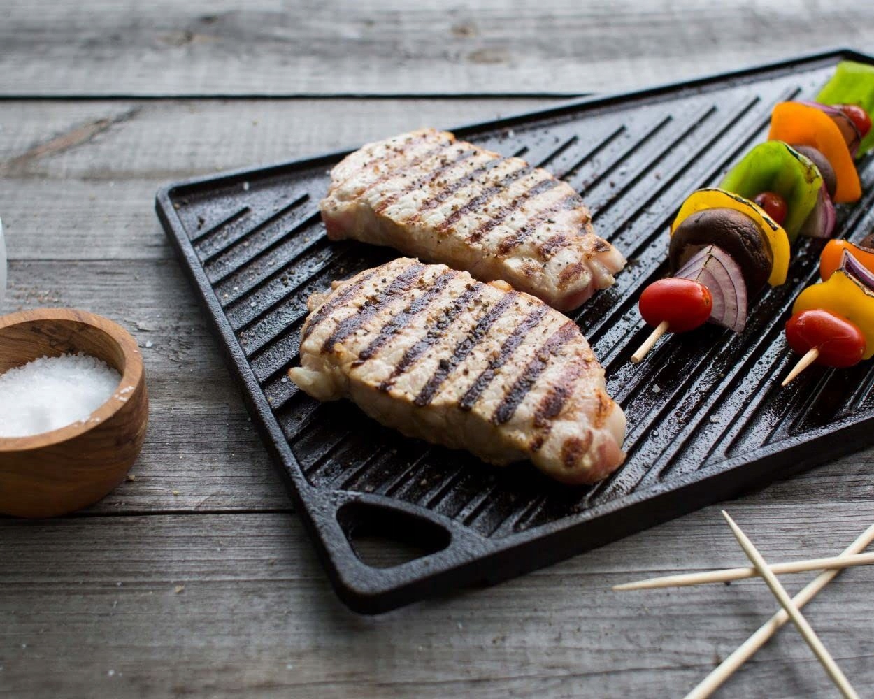 Płyta grillowa żeliwna GFTIME 42x 24 cm dwustronna - obrazek 5